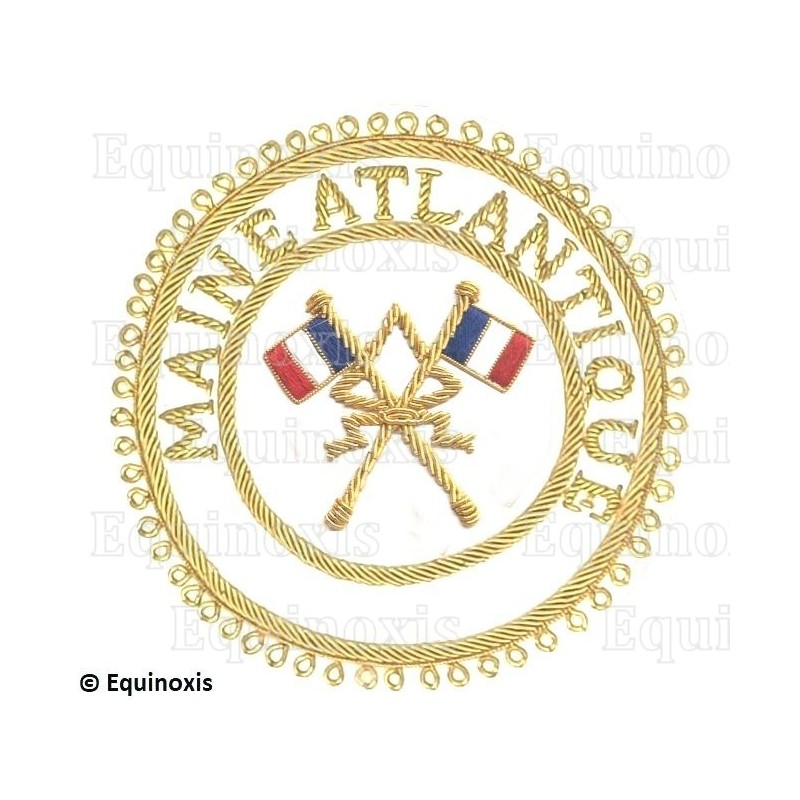 Badge / Macaron GLNF – Grande tenue provinciale – Passé Grand Porte-Etendard – Maine Atlantique – Brodé main